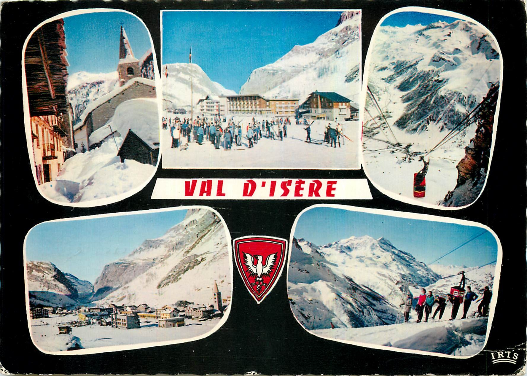 CPM Val d'Isere Le Clocher et le Vieux Village Les Grands Hotels Les Pistes du Solaise Vue d'ensembl