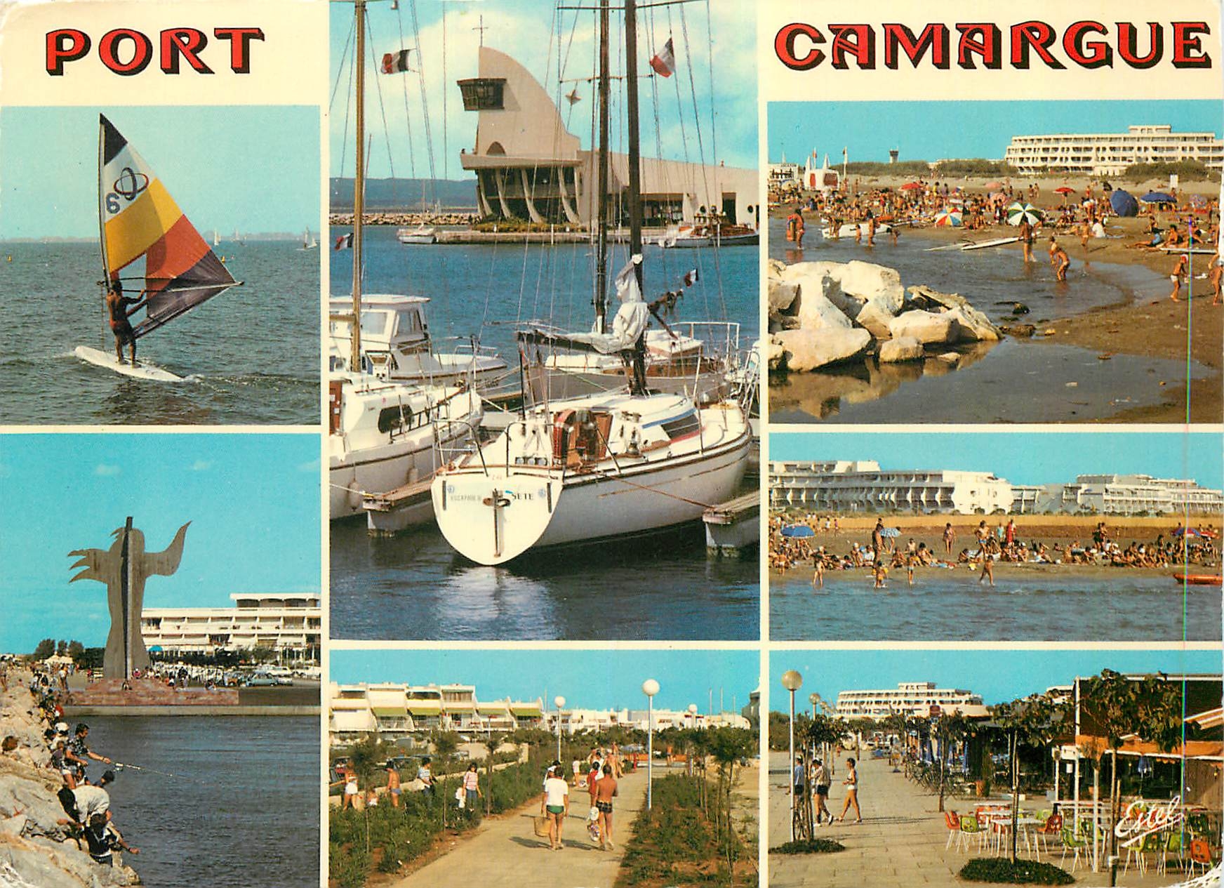 CPM La Camargue Port Camargue Gard La capitainerie la plage et les marinas 