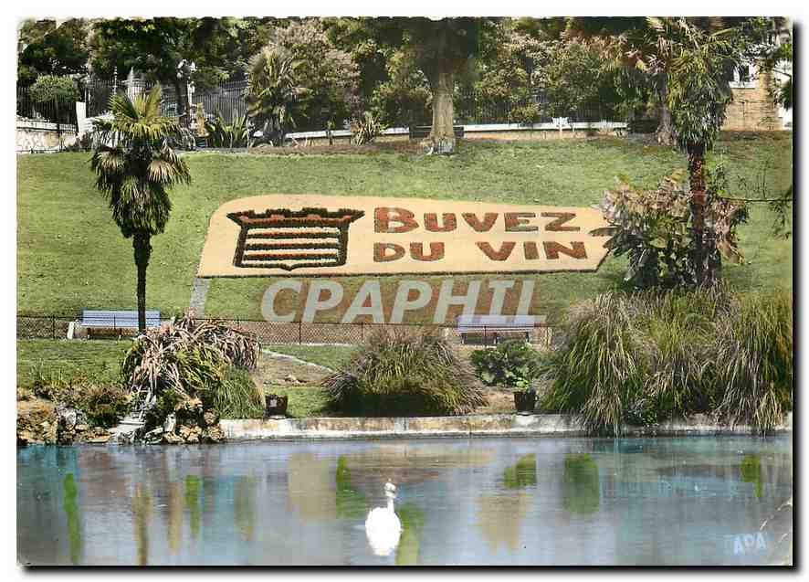 CPM Beziers Herault Mosaiculture Buvez du Vin 