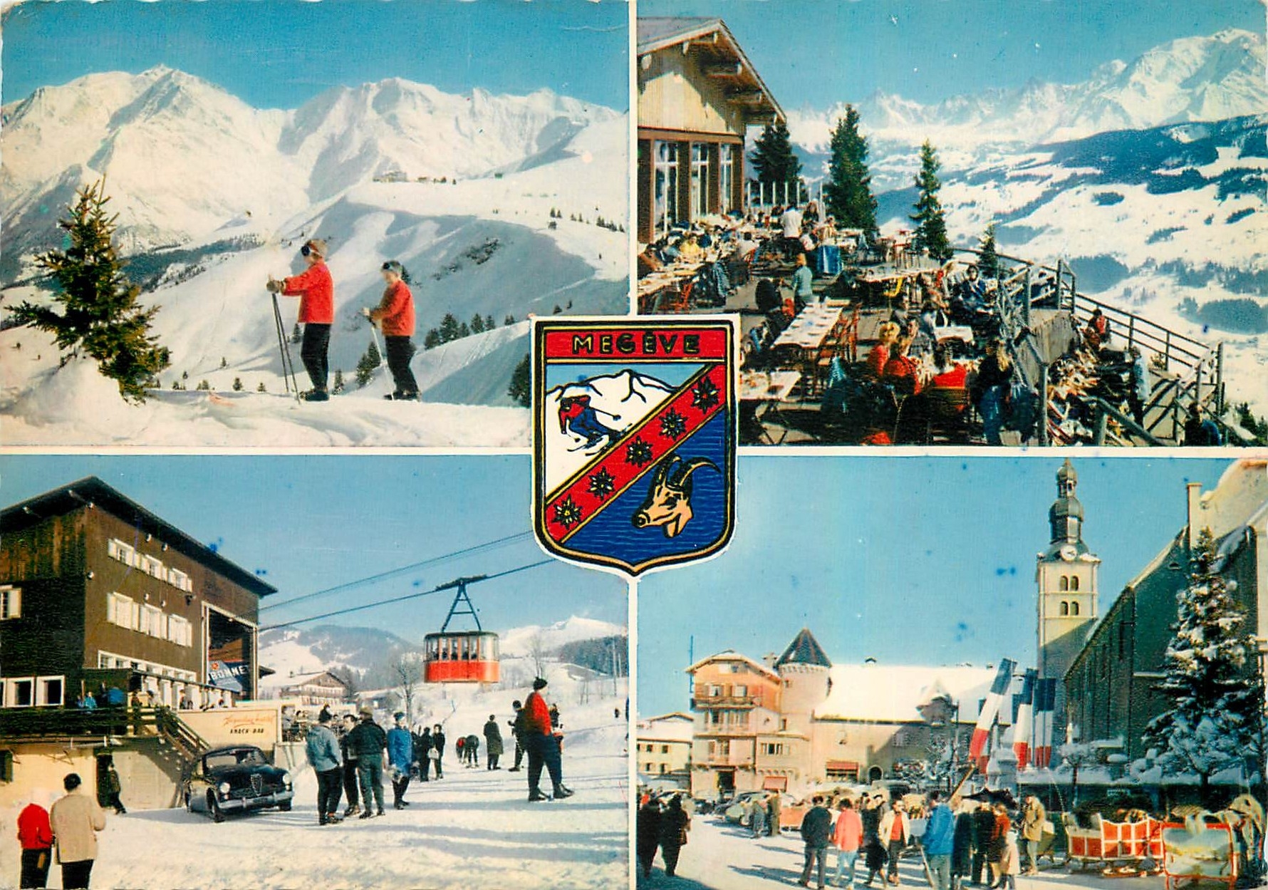 CPM Megeve Hte Savoie Capitale du Ski Panorama sur la Chateau du Mont Blanc Terrase du Jaillet Panor