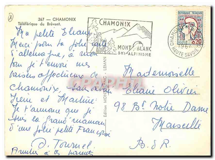 Chamonix — Téléphérique du Brévent — Édition Mont Blanc — Rückseite