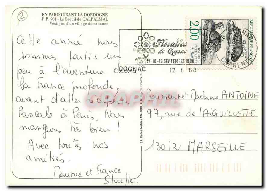 CPM En Parcourant la Dordogne Le Breuil de Calpalmal Vestiges d'un village de cabanes  — Rückseite