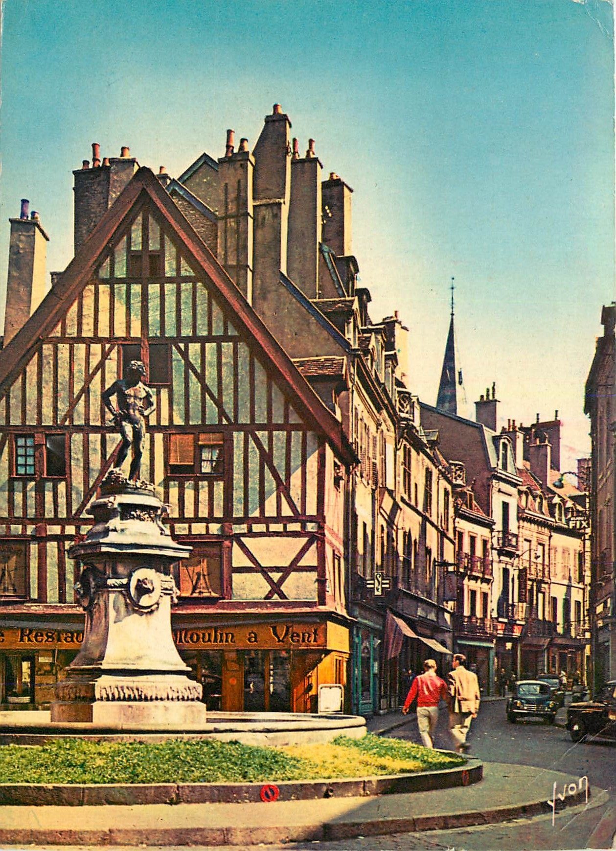 CPM Couleurs et Lumiere de France La Bourgogne Dijon Cote d'Or Place Rude Fontaine du Bareuzai et ru