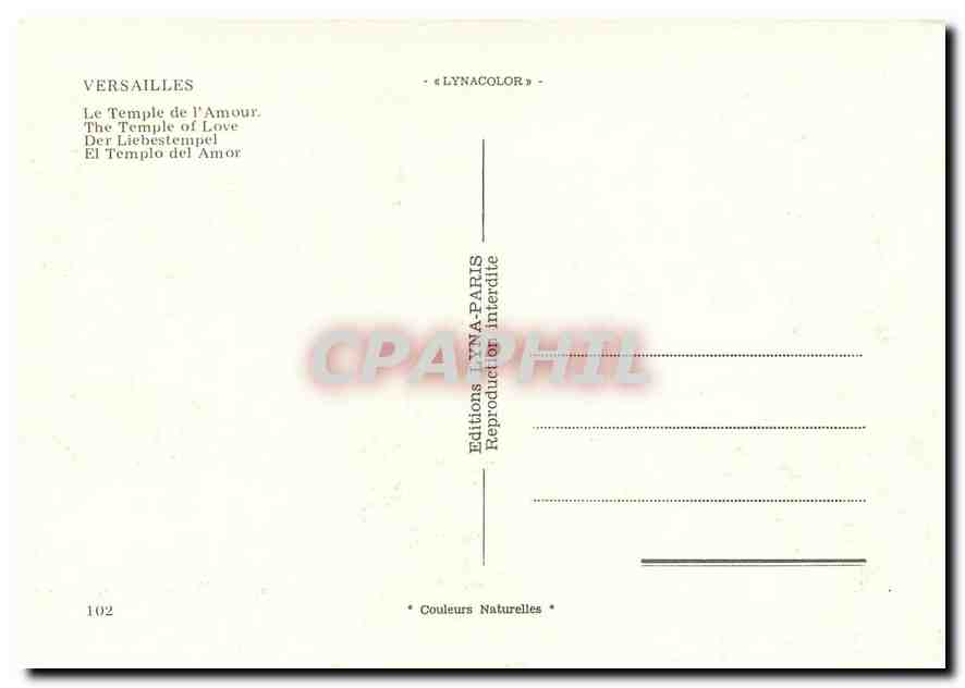 CPM Versailles Le Temple de l'Amour  — Verso