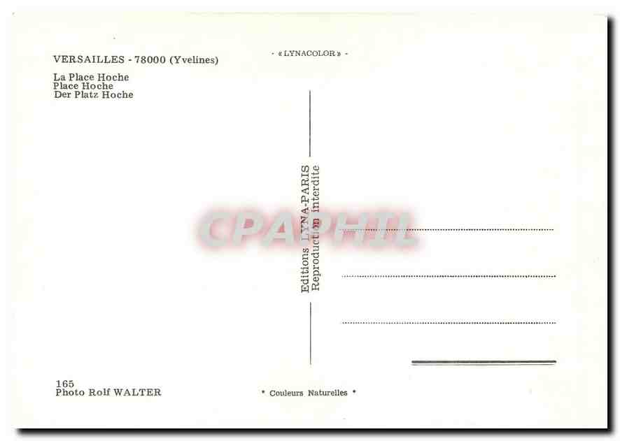 CPM Versailles Yvelines La Place Hoche  — Verso