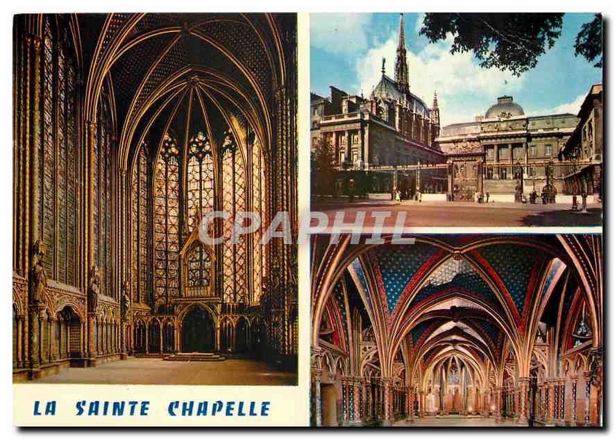 CPM Paris La sainte Chapelle vue depuis l'entree du Palais de Justice 