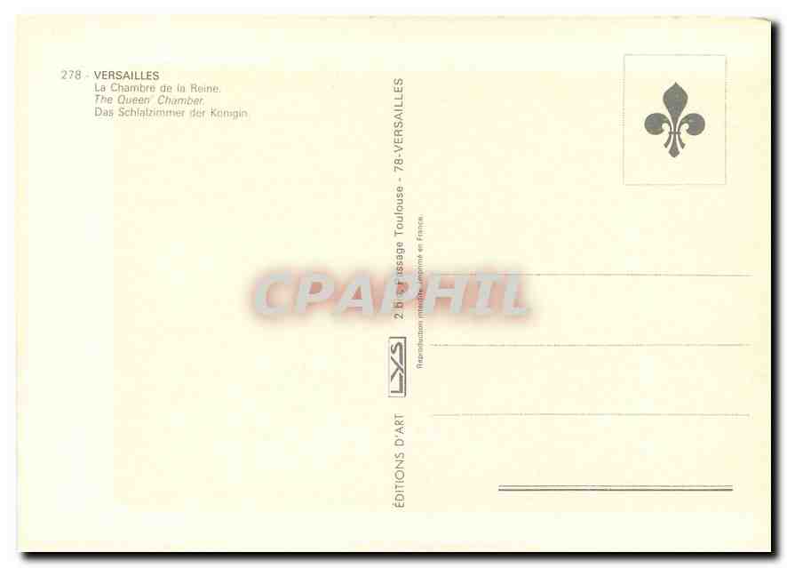 CPM Versailles Le Chambre de la Reine  — Verso
