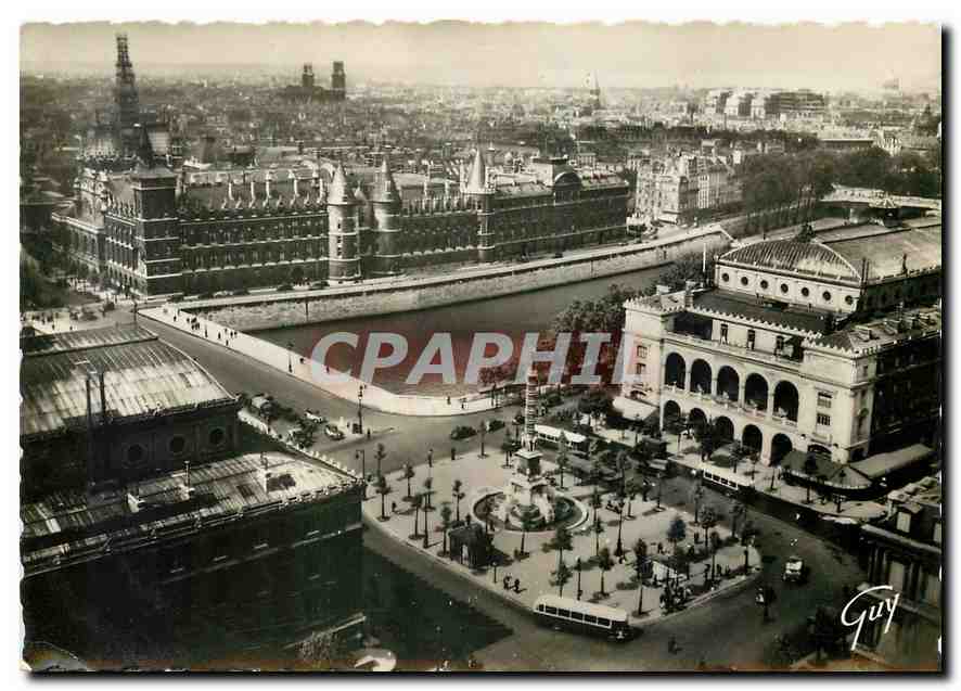 CPM Paris et ses Merveilles Panorama sur la place du Chalet et le palais de Justice 