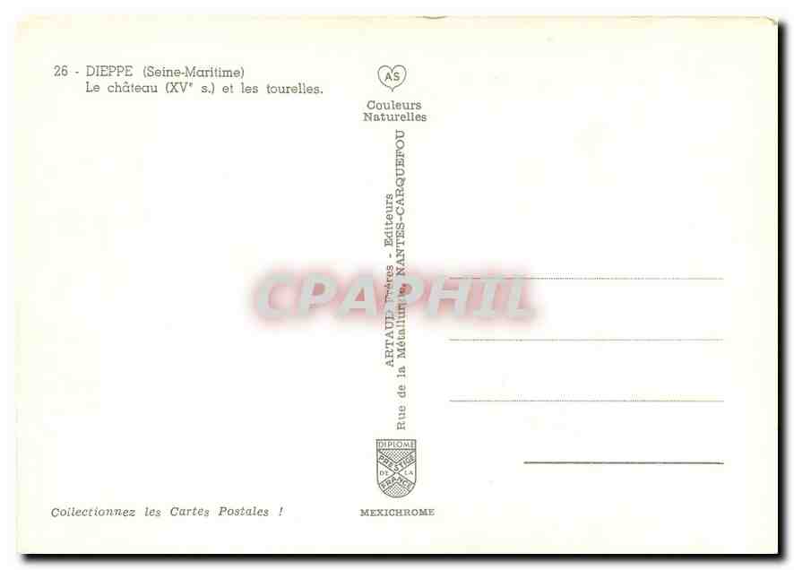CPM Dieppe Seine Maritime Le chateau et les tourelles  — Rückseite