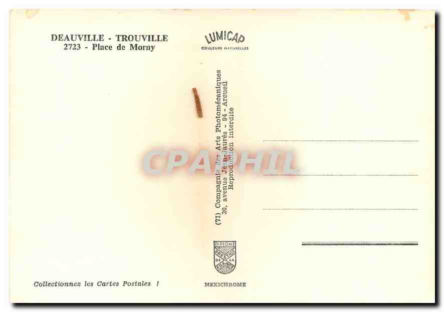 Place de Morny — Deauville - Trouville — Iris — Rückseite