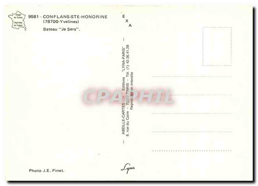 CPM Conflans ste Honorine Yvelines Bateau Je Sers  — Back