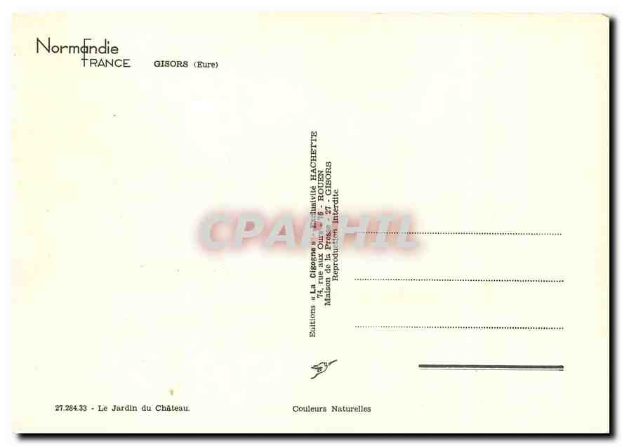 CPM Normandie Trance Gisors Eure Le Jardin du Chateau  — Rückseite