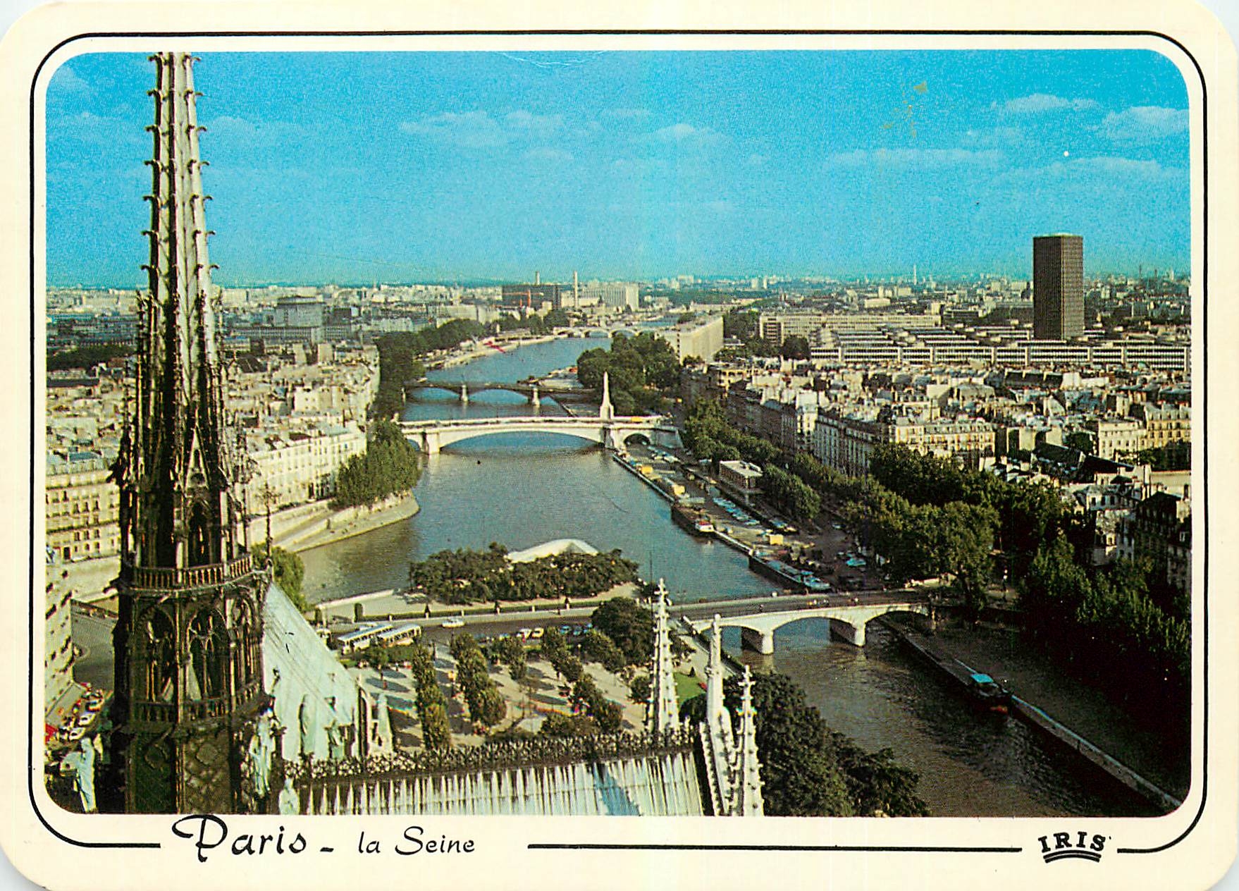 CPM Paris Panorama sur la Seine depuis la fleche de Notre Dame 