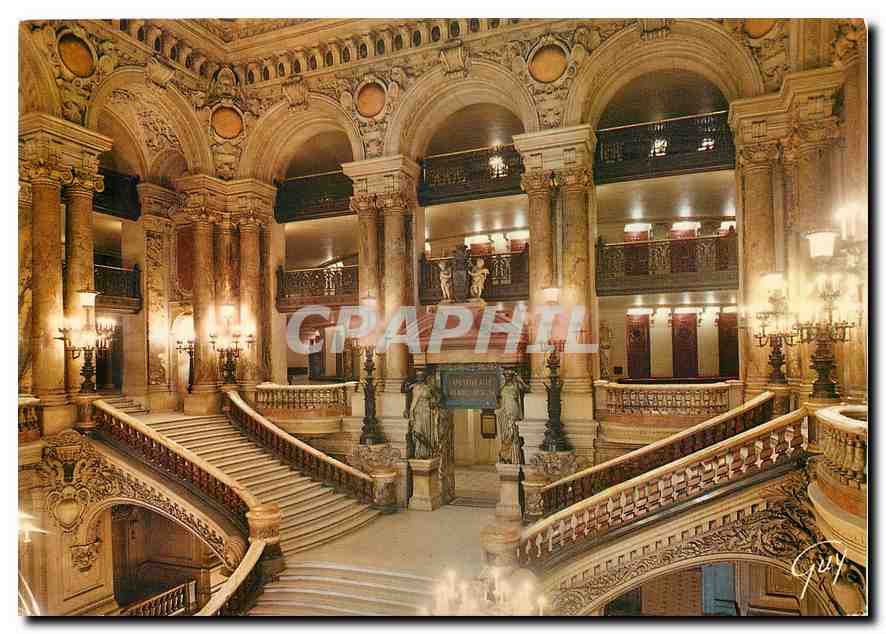 CPM Paris et ses Merveilles Theatre de l'Opera Le Grand Escalier 