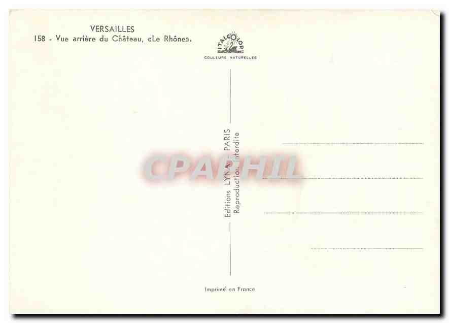 CPM Versailles Vue arriere du Chateau Le Rhone  — Rückseite