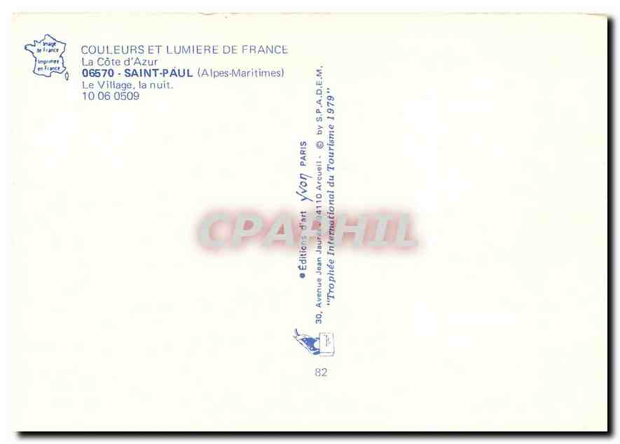 CPM Couleurs et Lumiere de France La Cote d'Azur Saint Paul Alpes Maritimes Le Village la nuit  — Rückseite