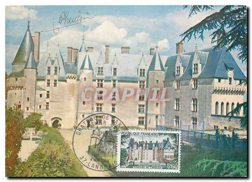 CARTE MAXIMUM Signee Le Val de Loire Le Chateau de Langeais 