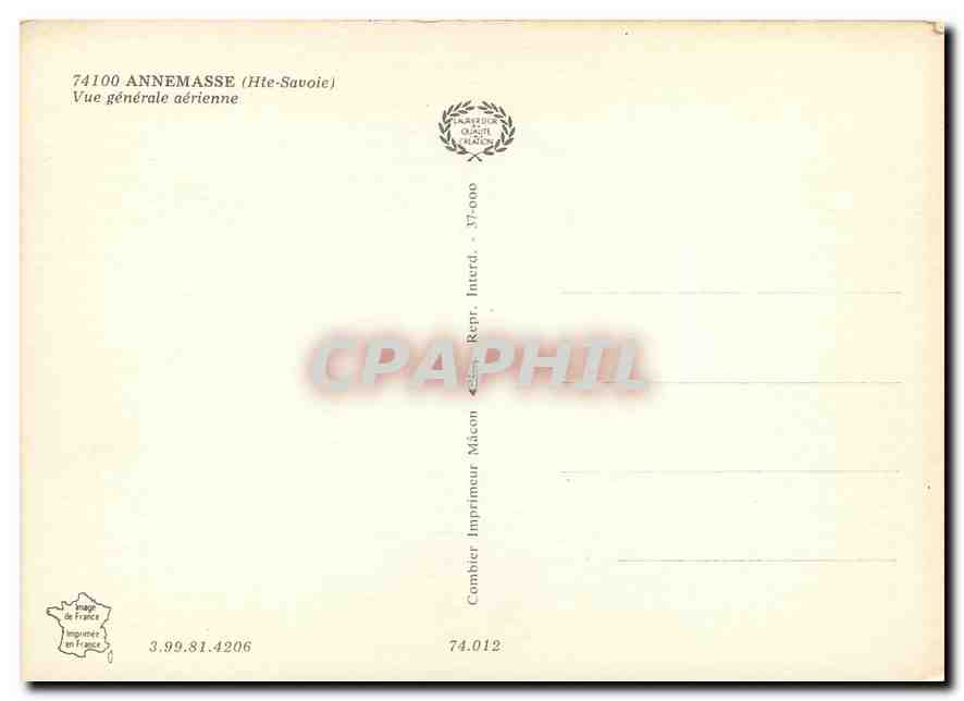 Annemasse — Vue générale aérienne — Imprimeur Combier, Mâcon — Rückseite