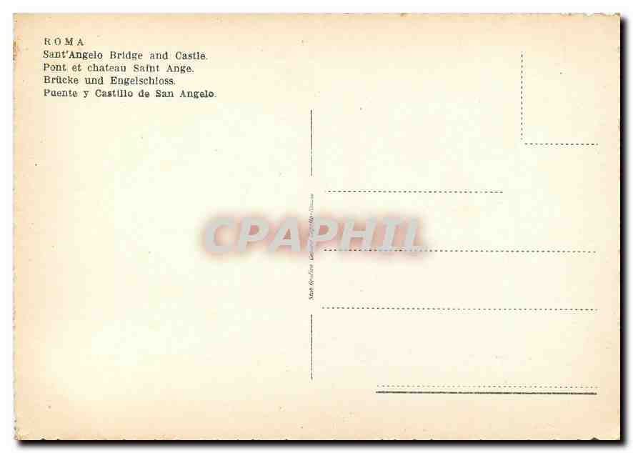 CPM Roma Pont et chateau Saint Ange  — Rückseite