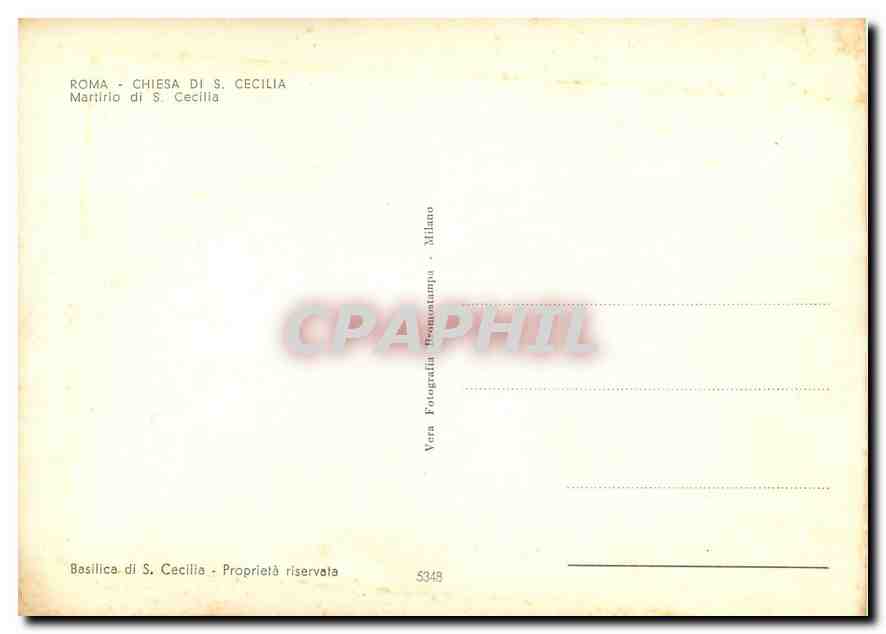 CPM Roma Chiesa di S Cecilia Martirlo  — Rückseite
