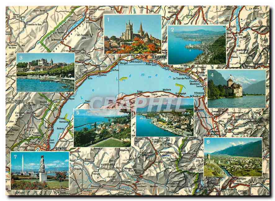 CPM Schweiz Suisse Switzerland Lac Leman Lausanne Montreux Vevey Nyon Chateau Chillon Thonon Evian G