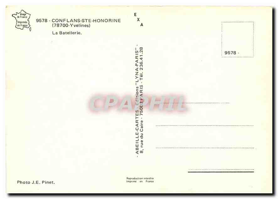 CPM Conflans ste Honorine Yvelines La Batellerie Bateaux — Back