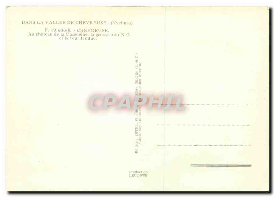 CPM Dans la Vallee de Chevreuse Yvelines Chevreuse Au Chateau de la Madeleine la grosse tour N O et  — Back