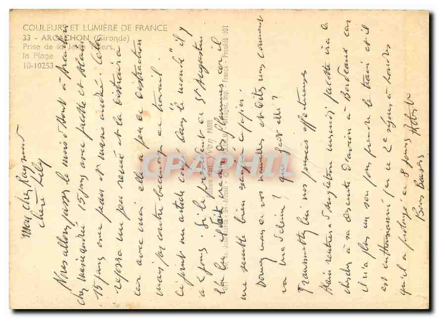 Argelès-Gazost — plage et hôtels — Couleurs et Lumière de France, n° 10-10253 — Verso