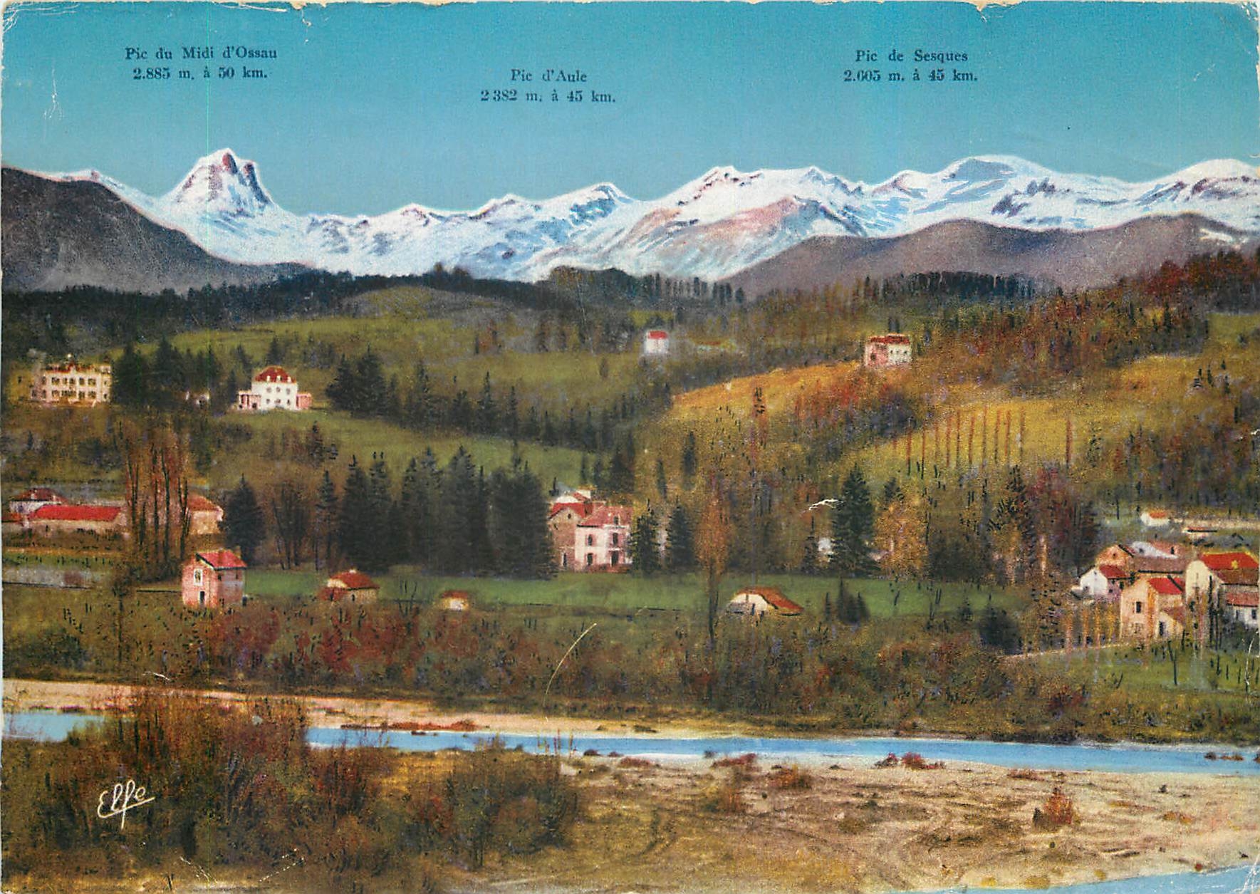 Vue des Pyrénées - Pic du Midi d'Ossau, Pic d'Aule, Pic de Sesques — Éditeur : Les Bases Pyrénées, Toulouse