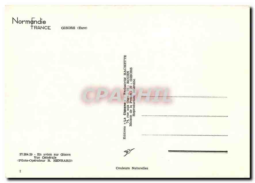 La Cigogne — Vue aérienne générale — Éditions Hachette — Rückseite