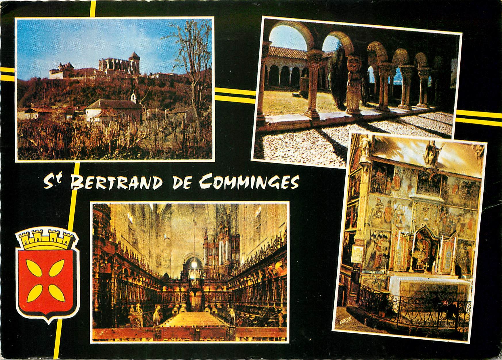 CPM St Bertrand de Comminges Haute Garonne vue generale le Cloitre de la Cathedrale le Choeur de la 