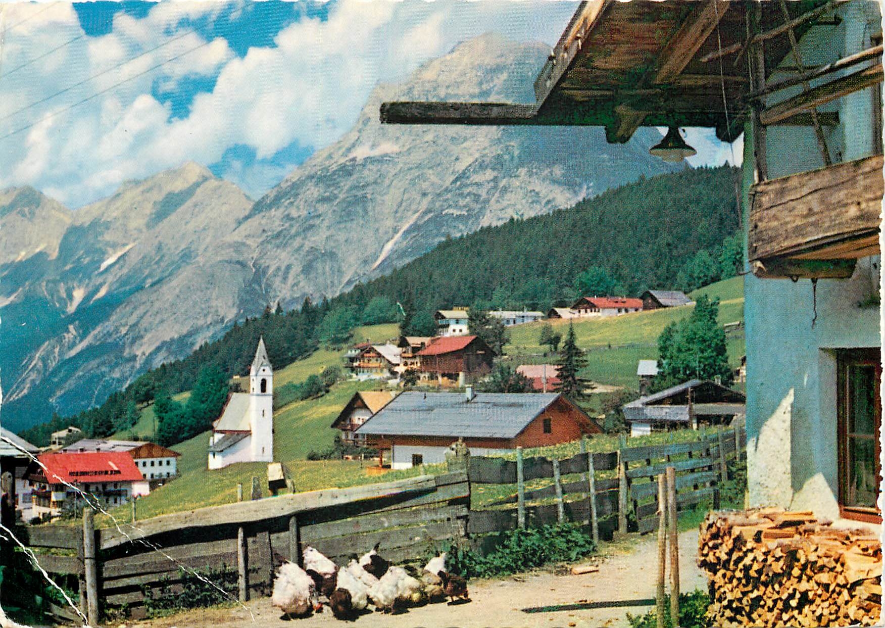 CPM Seefeld I T Blick auf Moserm und Menthof Gegen Hohe Munde