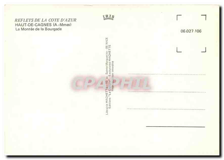 CPM Reflets de la Cote d'Azur Haut de Cagnes A Mmes la Montee de la Bourgade  — Verso