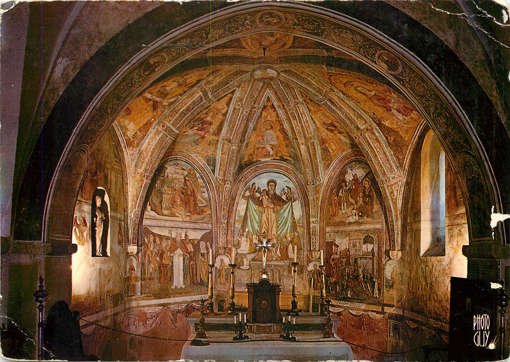 CPM Paysages de France Cote d'Azur Cagnes sur Mer Fresques de la Chapelle Notre Dame de Protection 