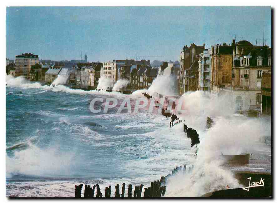 Saint-Malo - Côte d'Émeraude — Tempête d'équinoxe sur la plage du Sillon — Éditions de JACQUES Lourmeur