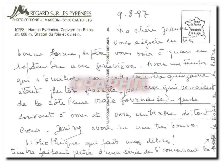 CPM Hautes Pyrenees Capvern les Bains Station du Foie et du rein  — Verso