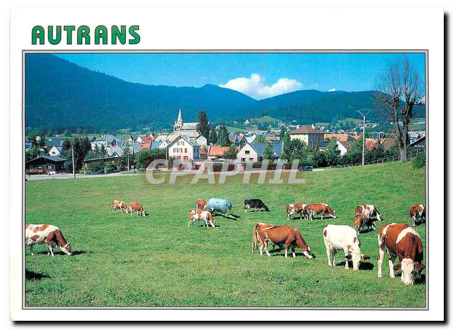 Autrans — vue panoramique avec vaches — CPAPHIL