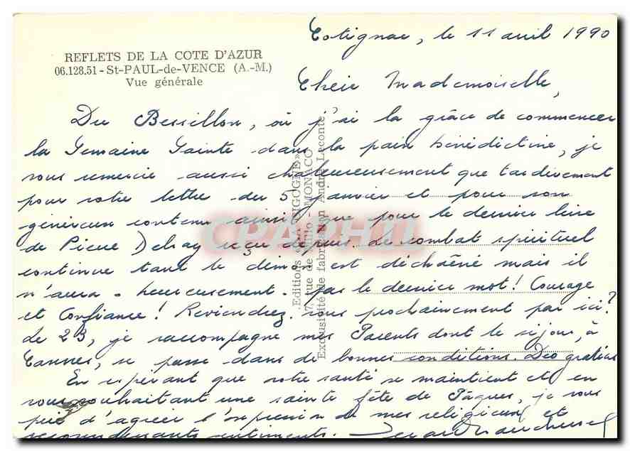 CPM Reflets de la Cote d'Azur St Paul de Vence A M Vue generale  — Rückseite