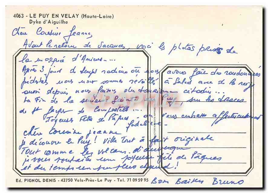 CPM Le Puy en Velay Haute Loire Dyke d'Aiguilhe  — Rückseite