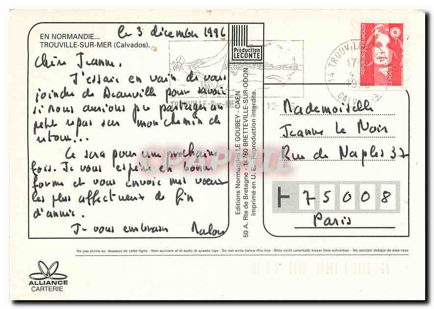 Trouville-sur-Mer — vue aérienne du port et de la ville — Éditeur Envy — Rückseite