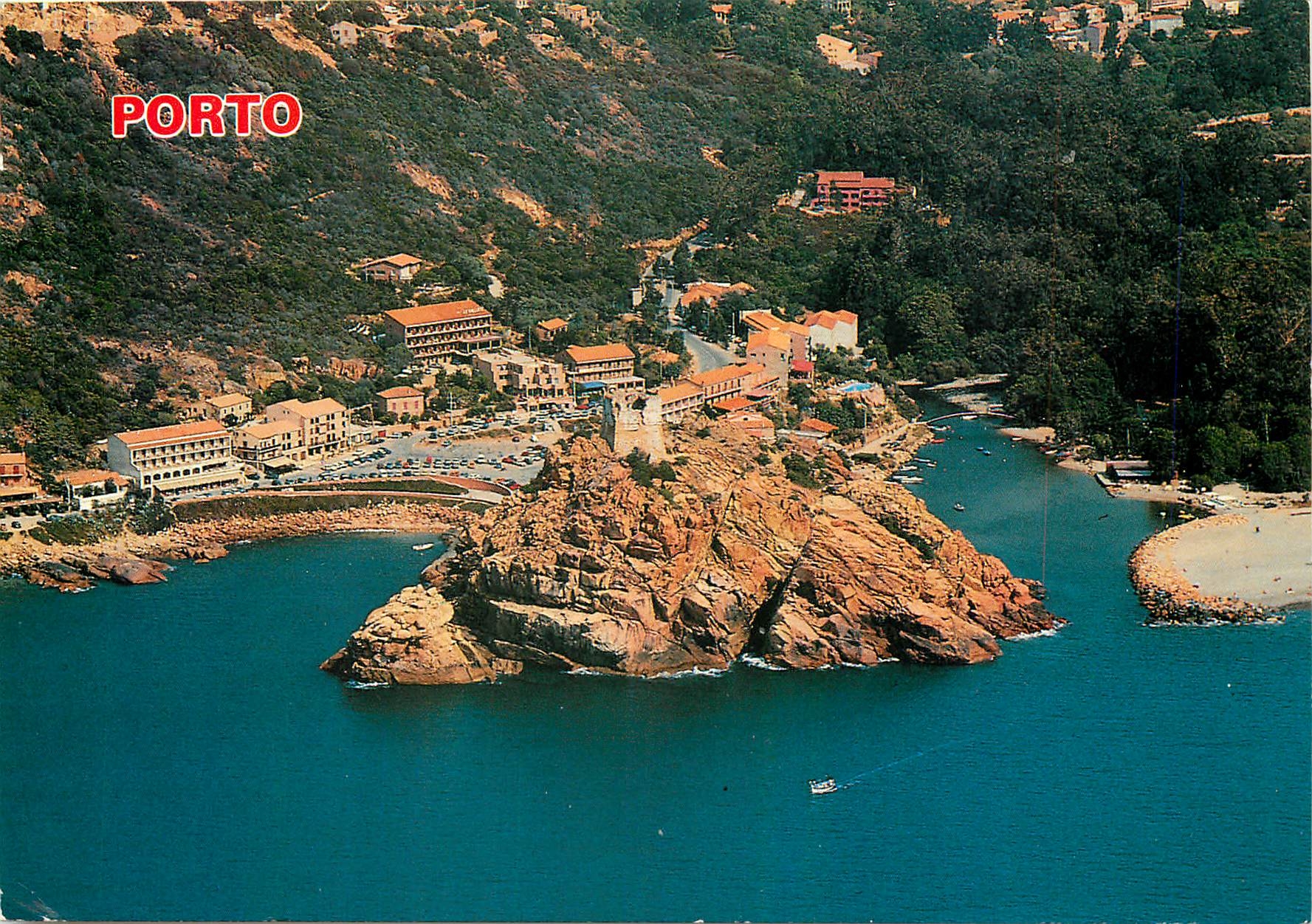 CPM Corse Ile de Beaute Souvenir de Porto Le hameau du pont et la marine 