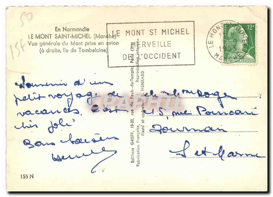 CPM En Normandie Le Mont Saint Michel Manche Vue generale du Mont prise en avion — Verso