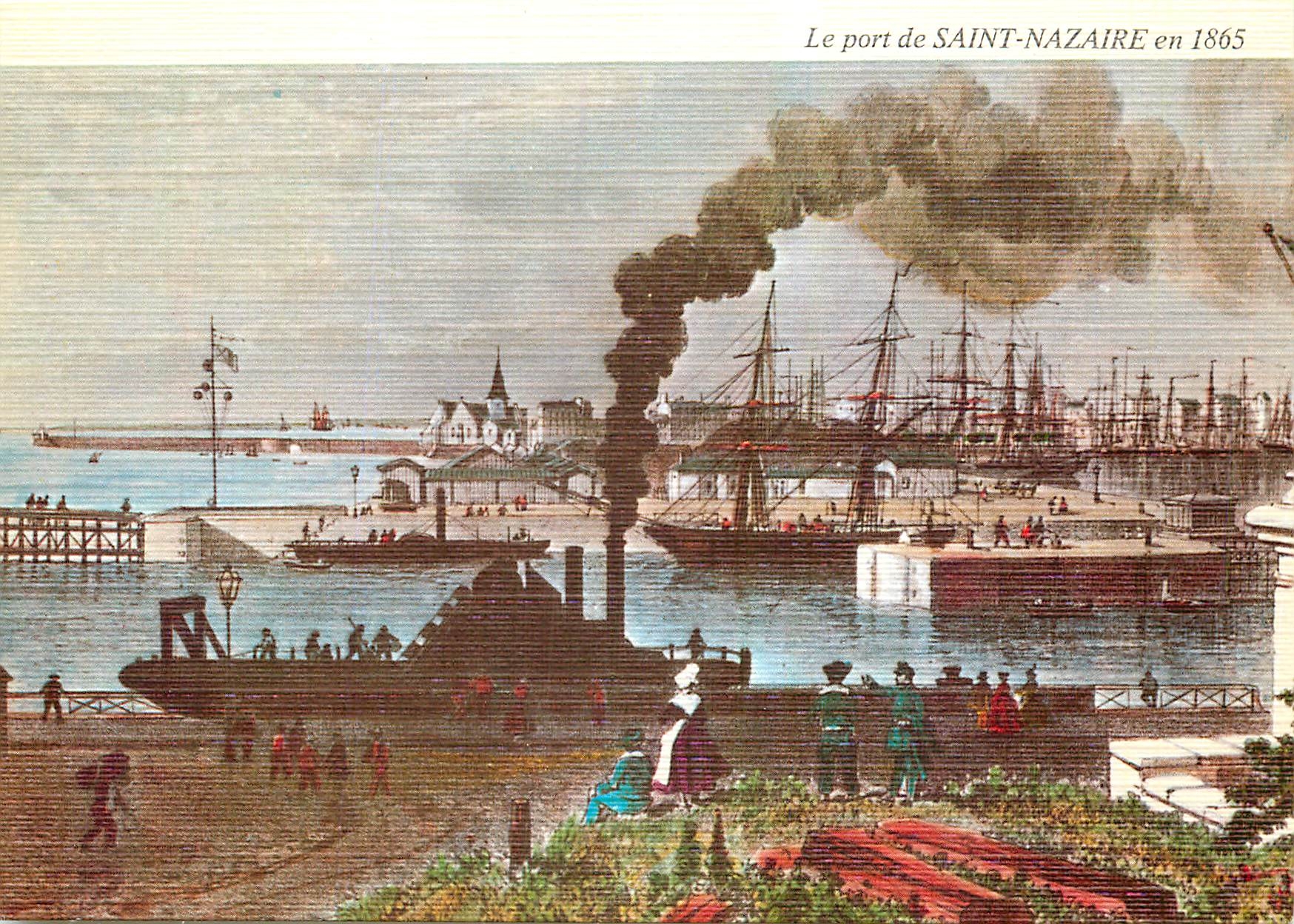 CPM Le Port de Saint Nazaire La Bretagne Contemporaine lithographie de Benoist 
