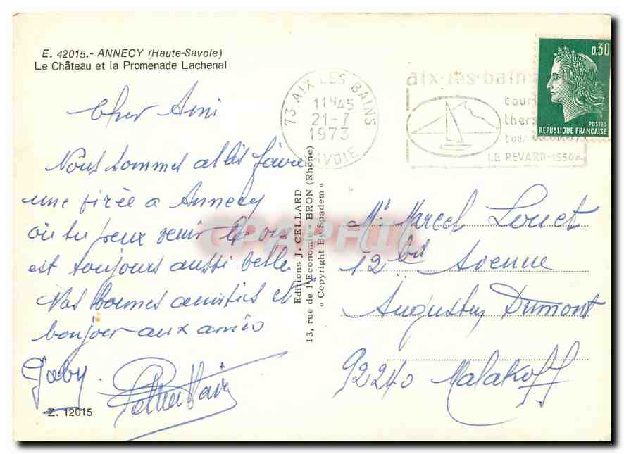 CPM Annecy Haute Savoie Le Chateau et la Promenade Lachenal  — Verso