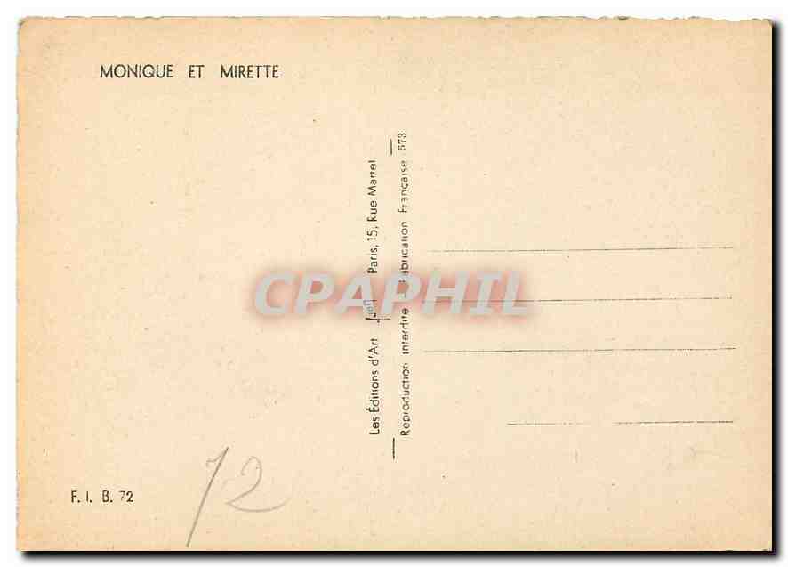 CPM Monique et Mirette Enfant Chien — Rückseite