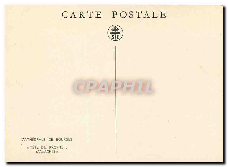 CPM Cathedrale de Bourges Tete du Prophete Malachie  — Rückseite