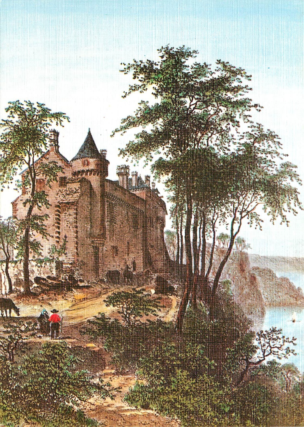 CPM Lithographie Bretagne Ancienne Le Chateau de la Roche Jagu la face Est 