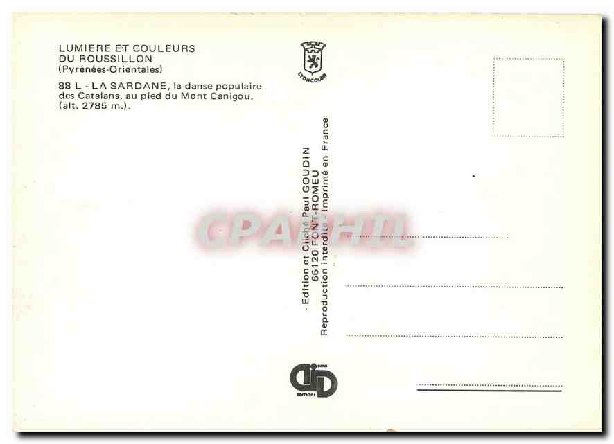 CPM Lumiere et Couleurs du Roussillon Pyrenees Orientales La Sardane la danse populaire des Catalans — Back