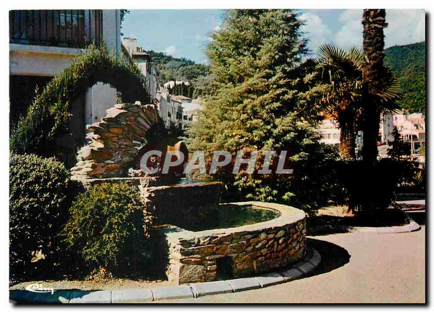 CPM Amelie les Bains Pyr Or Square du Rond Point La fontaine 