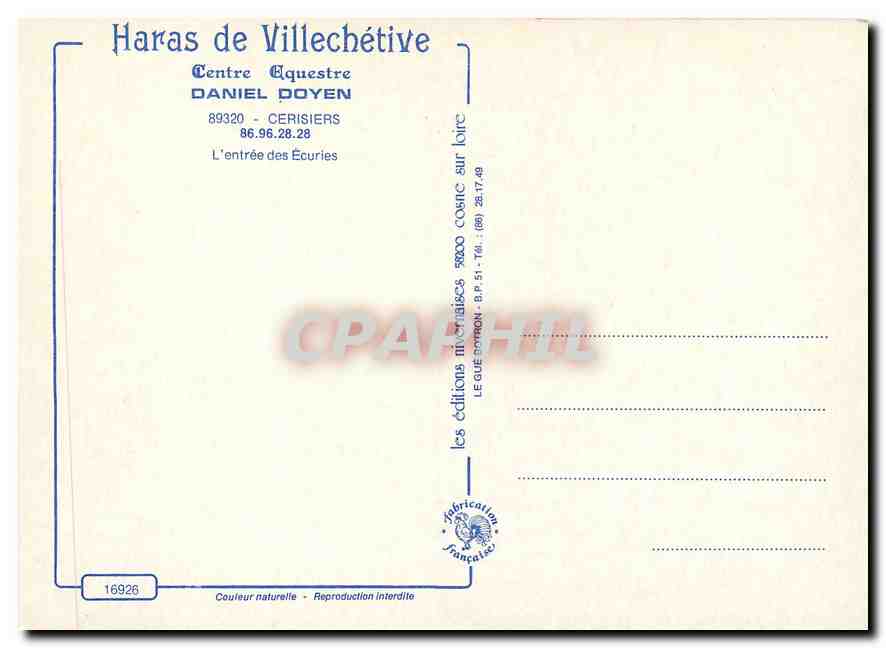 CPM Haras de Villechetive Centre Equestre Daniel Doyen L'entree des Ecuries  — Back